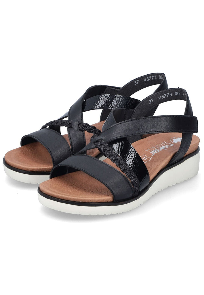 Rieker Sandalen Leder/Synthetik Schwarz