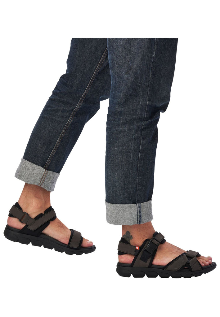 Rieker Sandalen Leder/Synthetik Schwarz