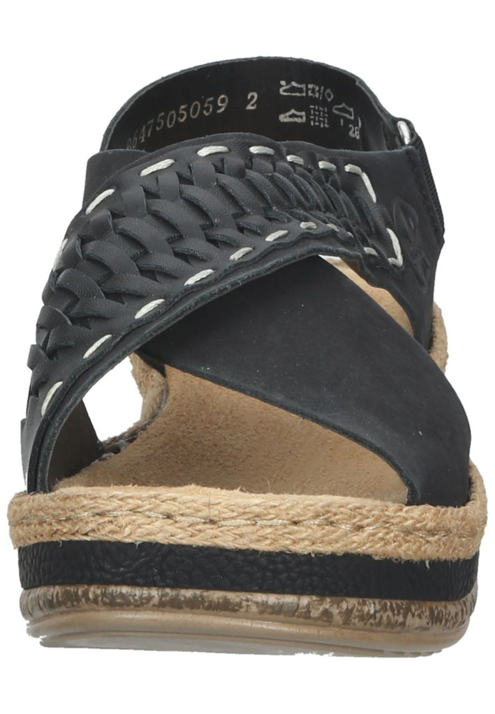 Rieker Sandalen Leder/Synthetik Schwarz