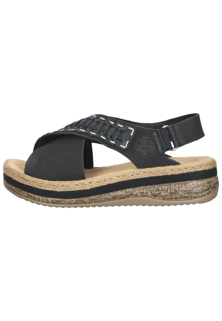 Rieker Sandalen Leder/Synthetik Schwarz