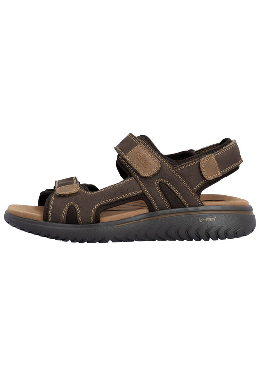 Rieker Sandalen Leder/Textil Dunkelbraun
