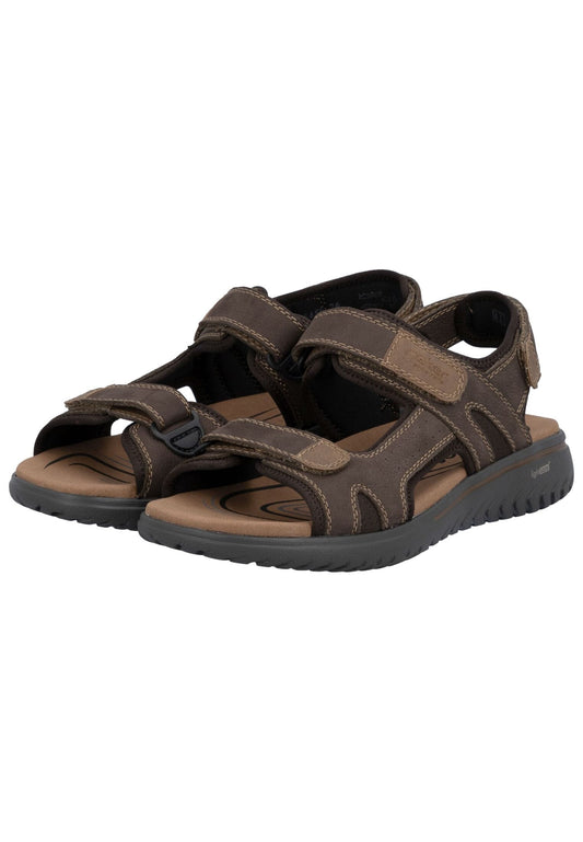 Rieker Sandalen Leder/Textil Dunkelbraun