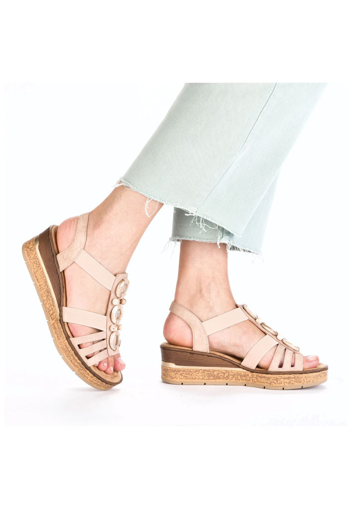 Rieker Sandalen Lederimitat Altrosa