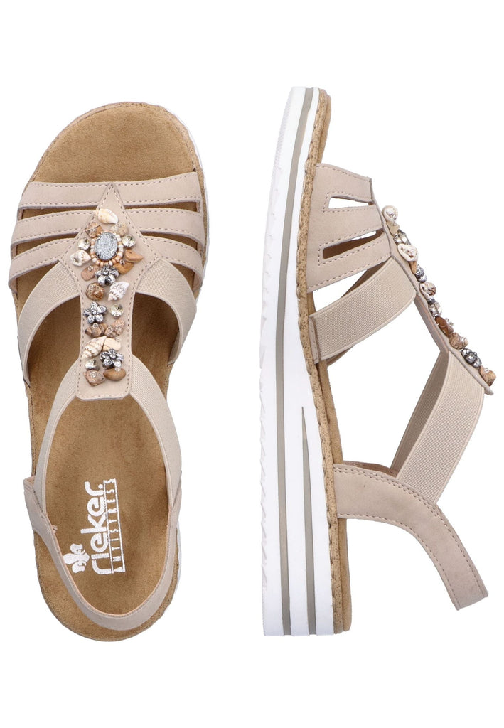 Rieker Sandalen Lederimitat Beige