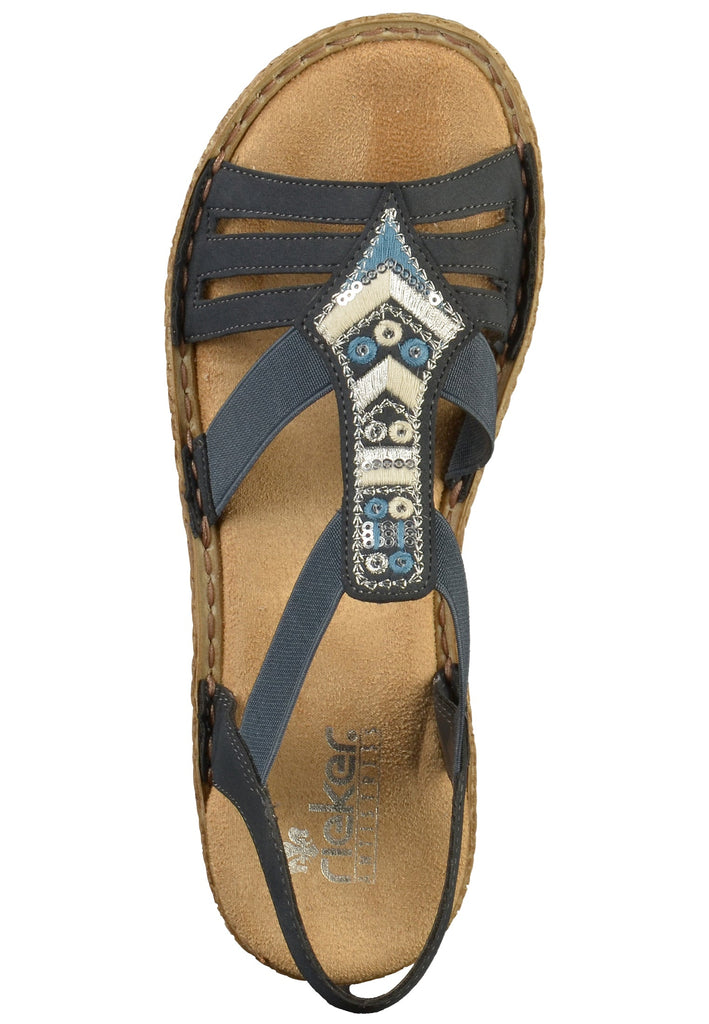 Rieker Sandalen Lederimitat Blau