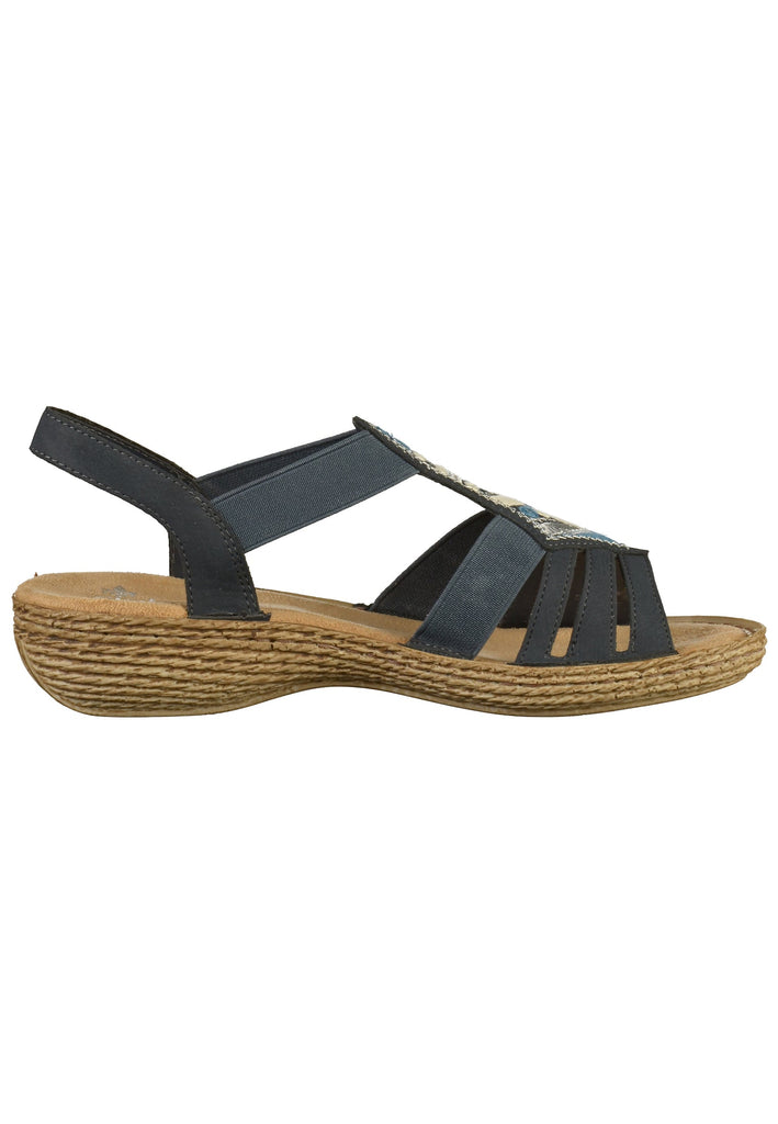 Rieker Sandalen Lederimitat Blau