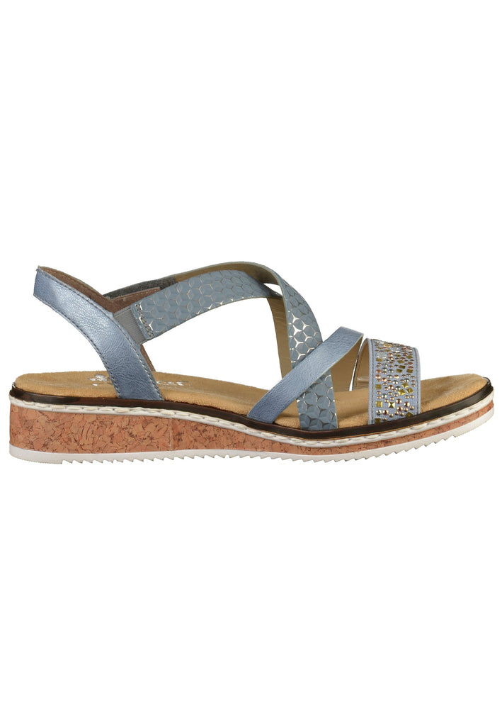 Rieker Sandalen Lederimitat Blau
