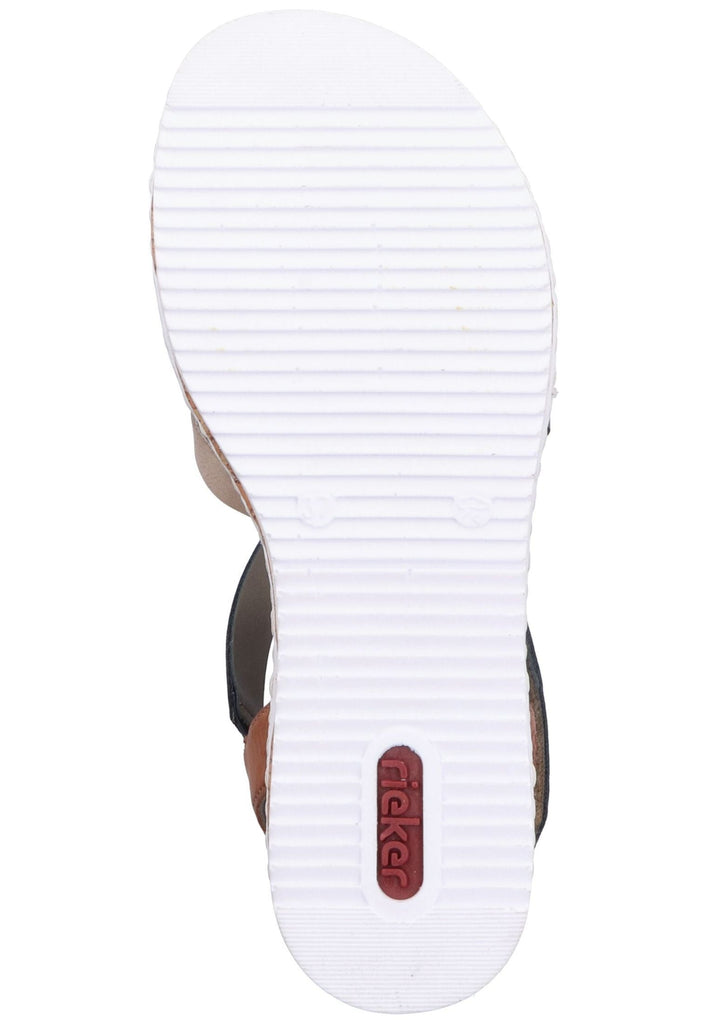 Rieker Sandalen Lederimitat Blau/Beige