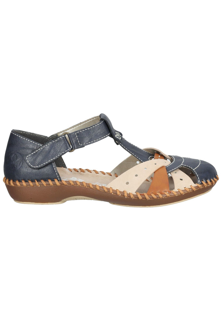 Rieker Sandalen Lederimitat Blau/Beige