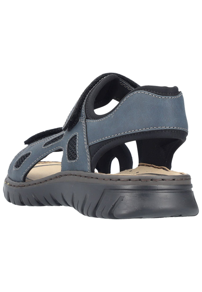 Rieker Sandalen Lederimitat Blau/Schwarz
