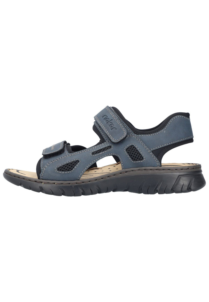 Rieker Sandalen Lederimitat Blau/Schwarz