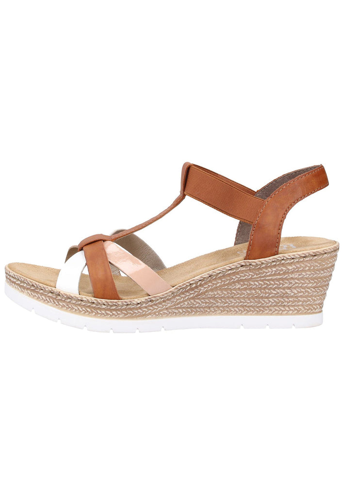 Rieker Sandalen Lederimitat Braun