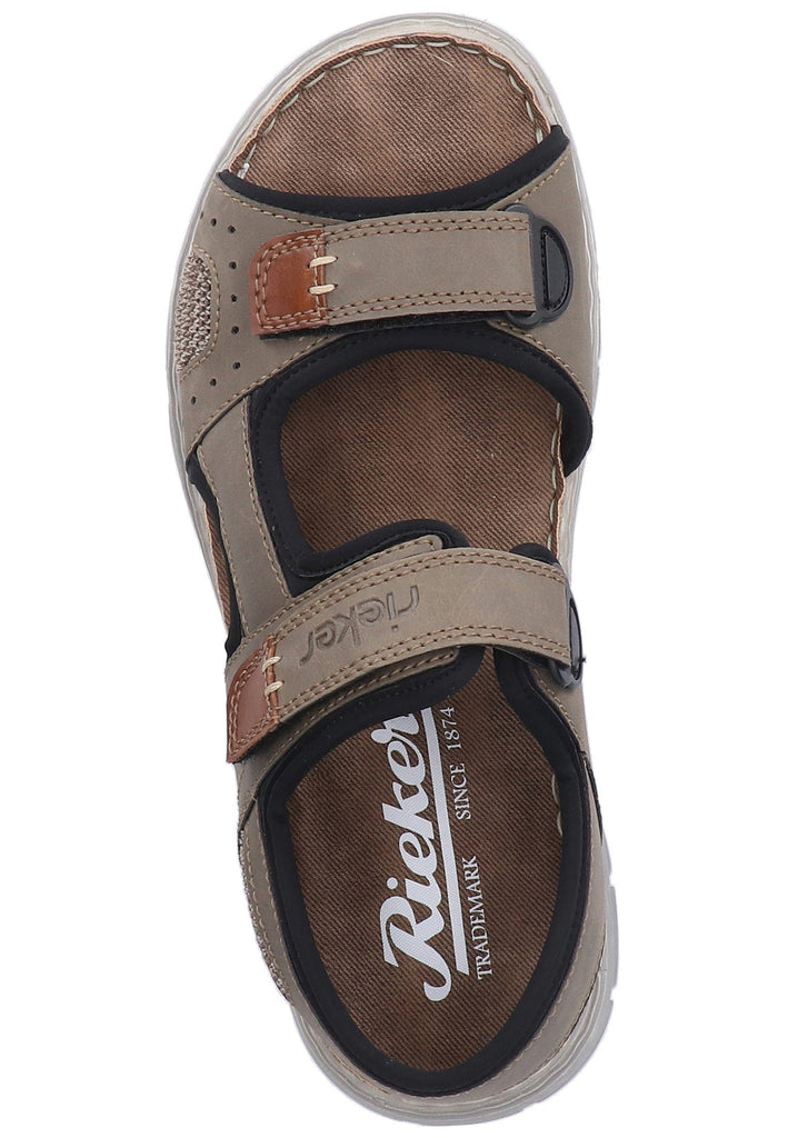 Rieker Sandalen Lederimitat Braun/Schwarz