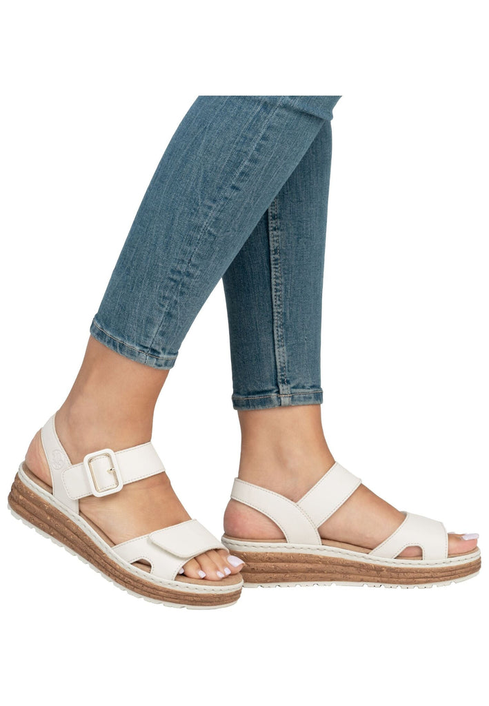Rieker Sandalen Lederimitat Creme