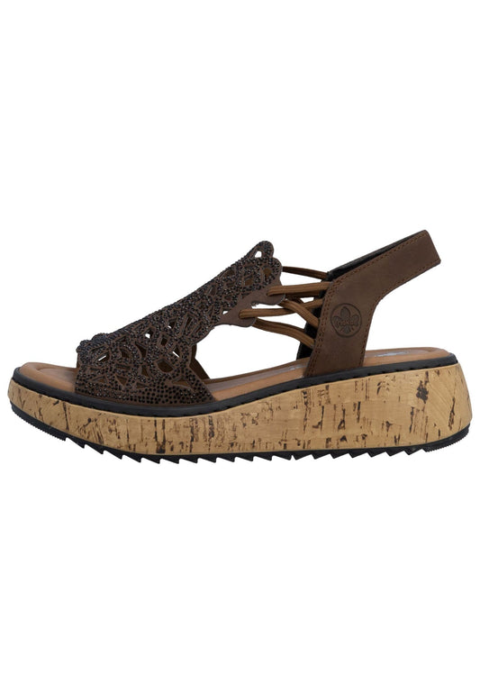 Rieker Sandalen Lederimitat Dunkelbraun