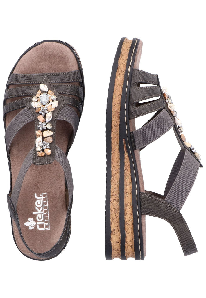Rieker Sandalen Lederimitat Grau