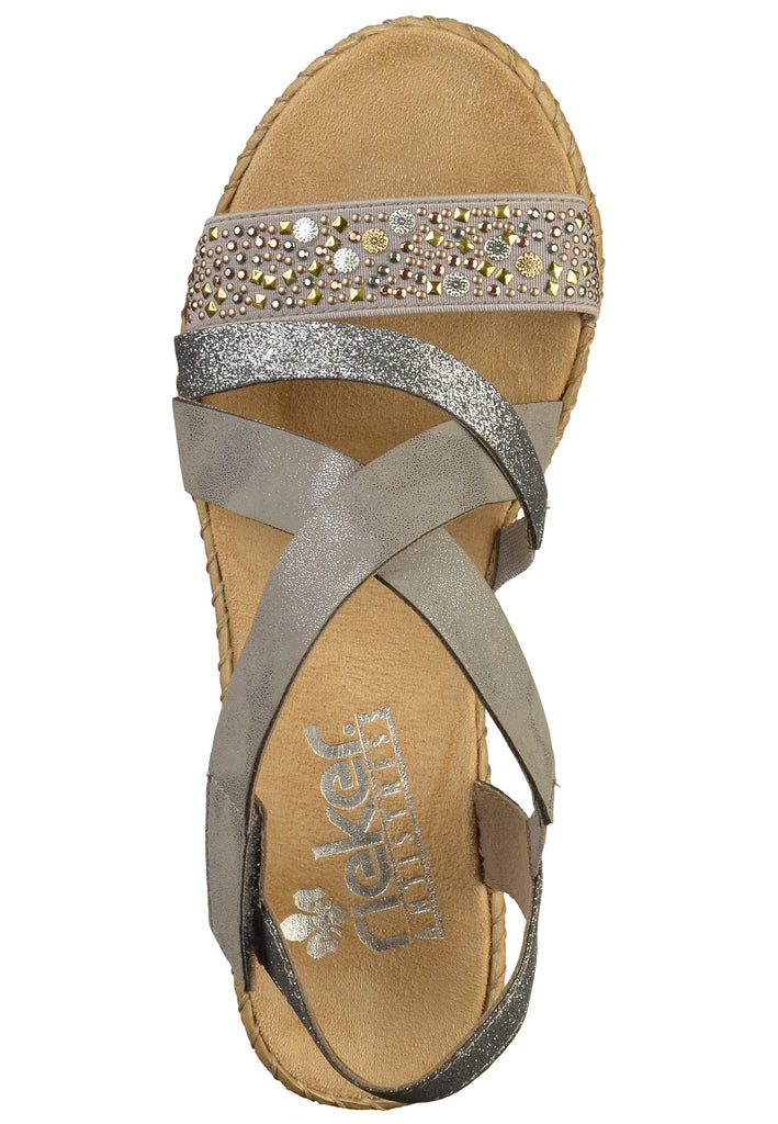 Rieker Sandalen Lederimitat Grau