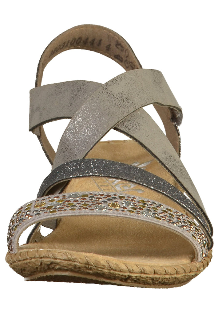 Rieker Sandalen Lederimitat Grau