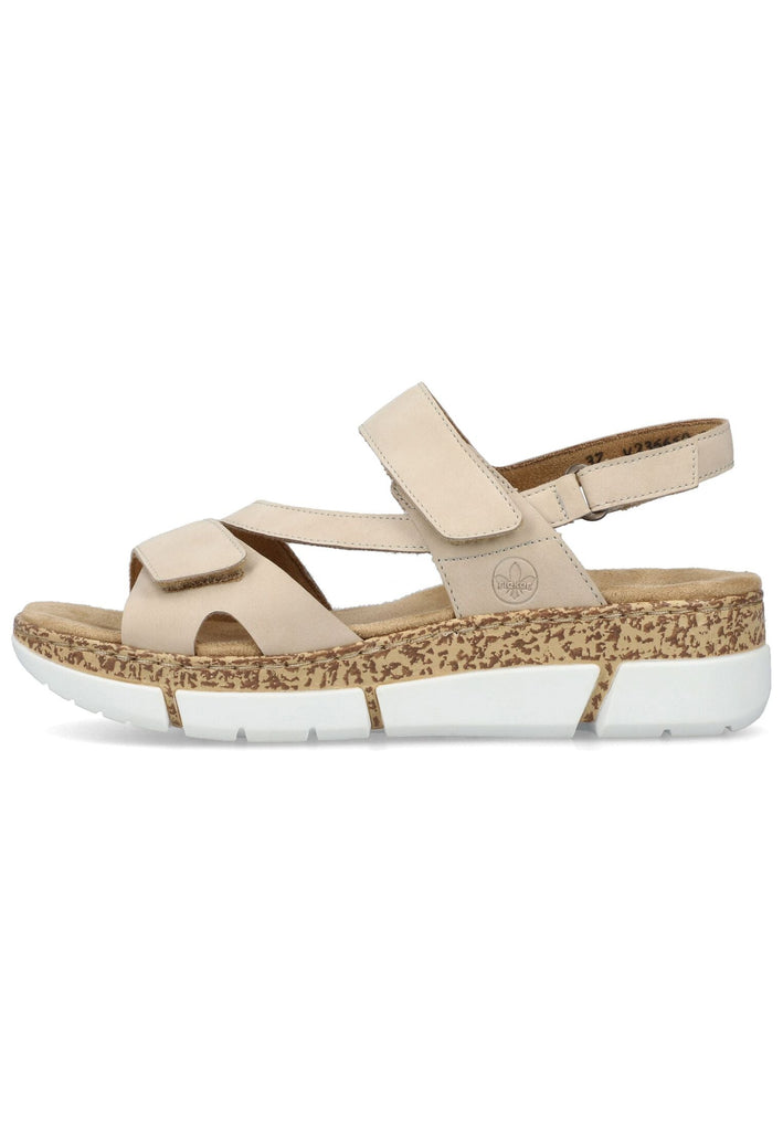 Rieker Sandalen Lederimitat Hellbeige