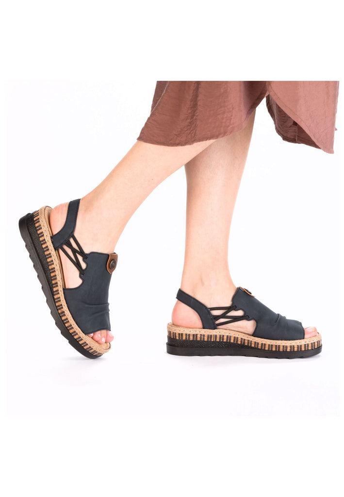 Rieker Sandalen Lederimitat Pazifik