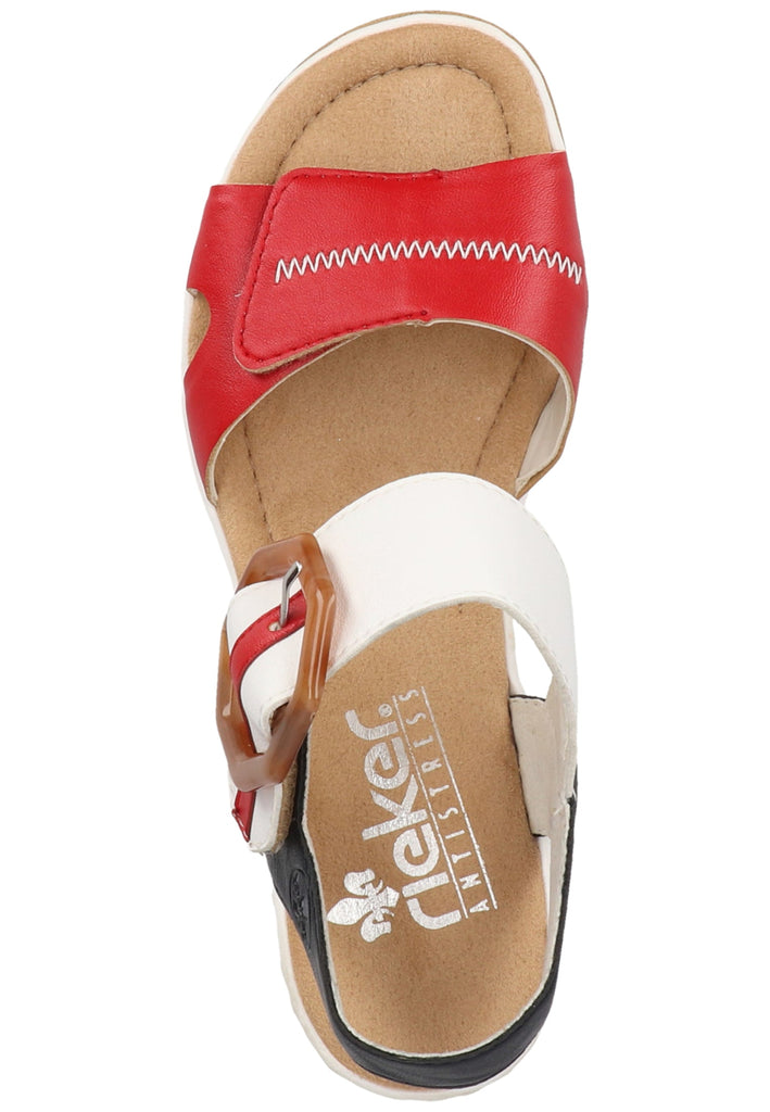 Rieker Sandalen Lederimitat Rot