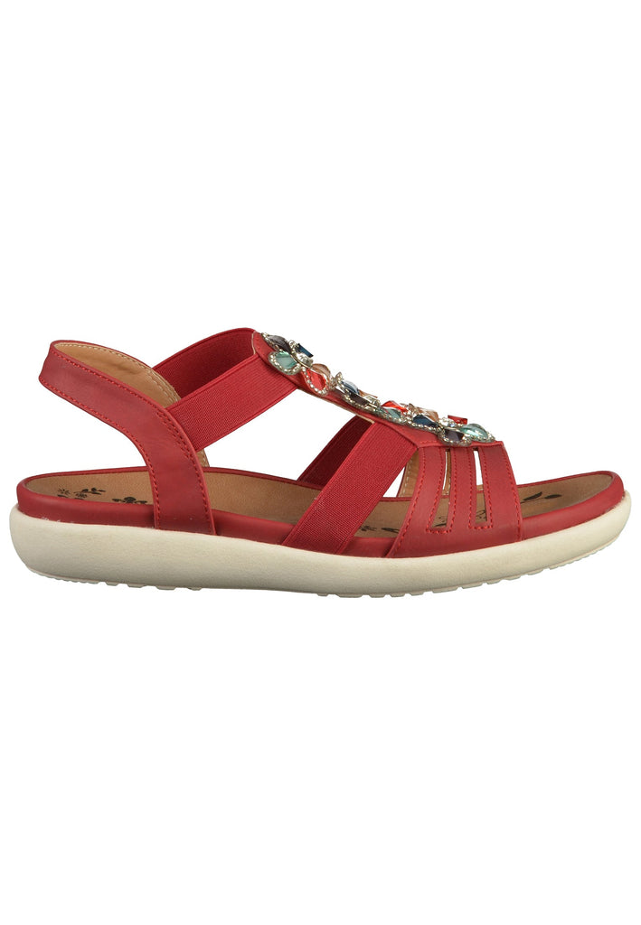 Rieker Sandalen Lederimitat Rot