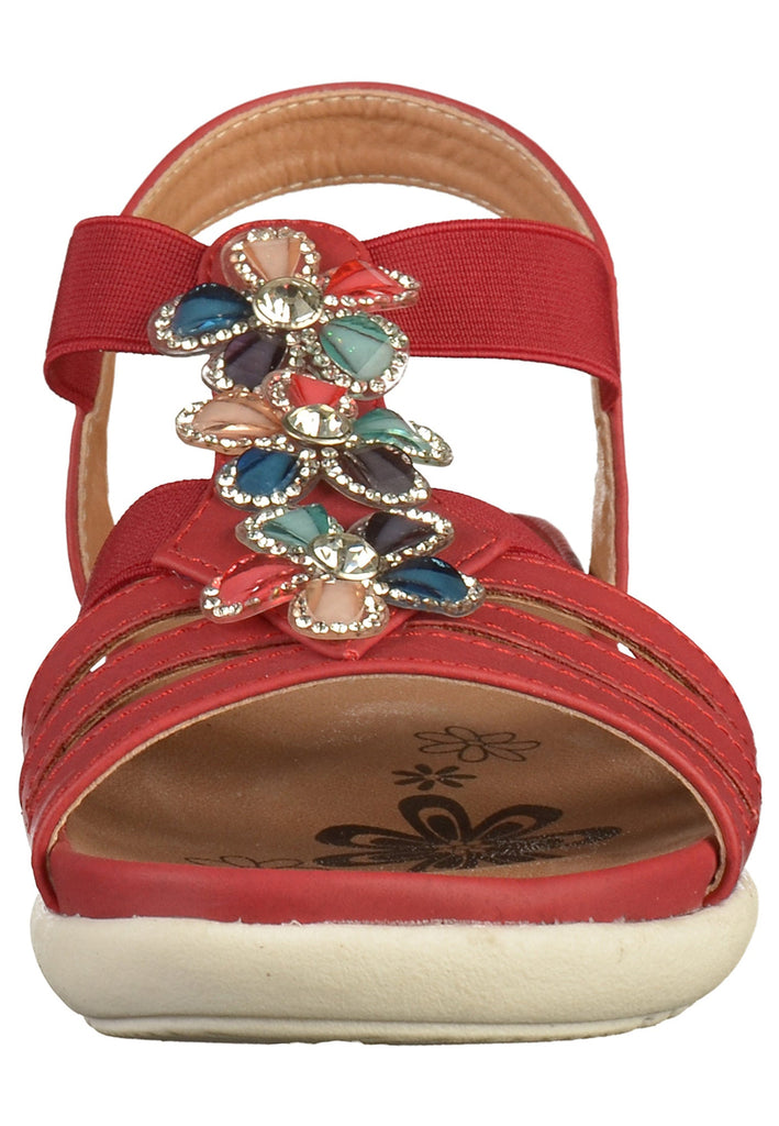 Rieker Sandalen Lederimitat Rot