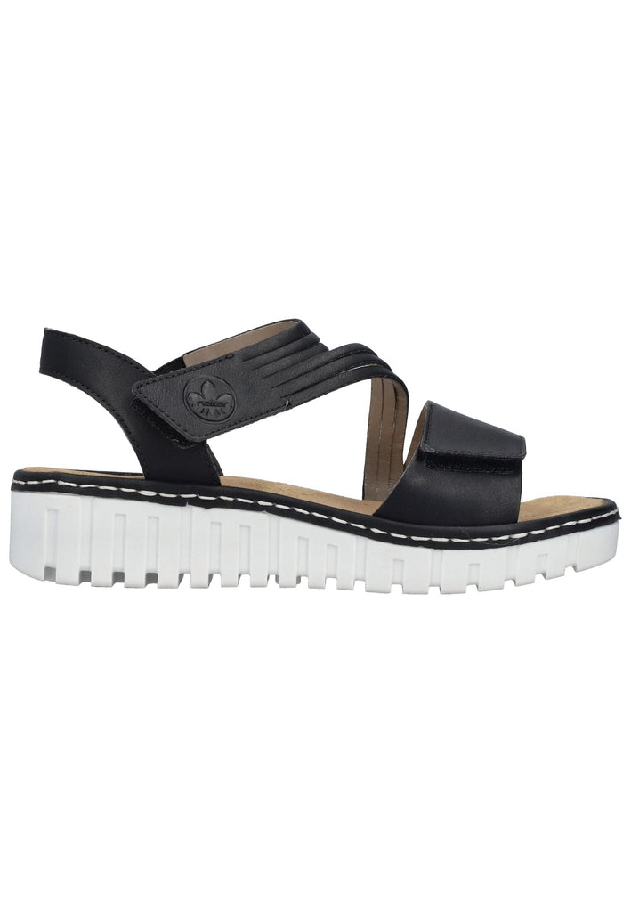 Rieker Sandalen Lederimitat Schwarz