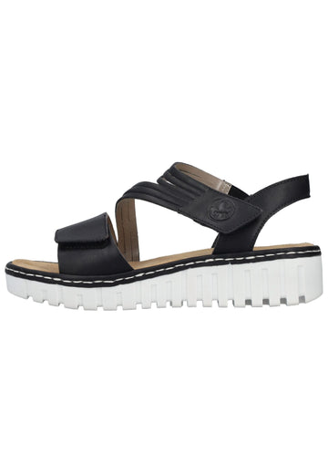 Rieker Sandalen Lederimitat Schwarz