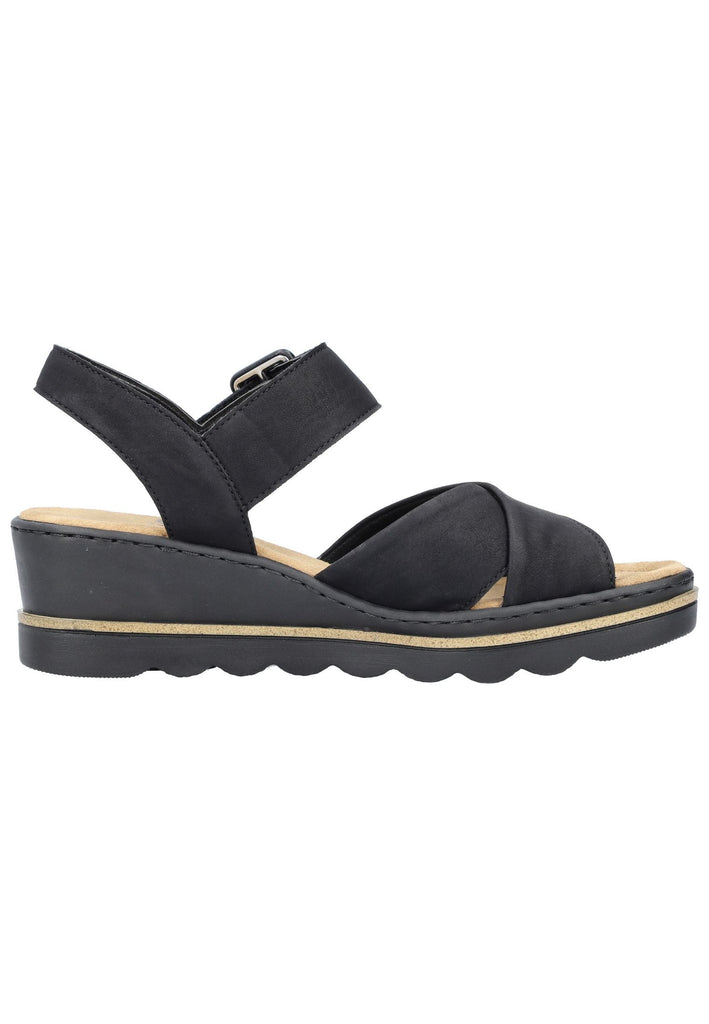 Rieker Sandalen Lederimitat Schwarz