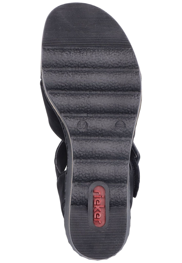 Rieker Sandalen Lederimitat Schwarz