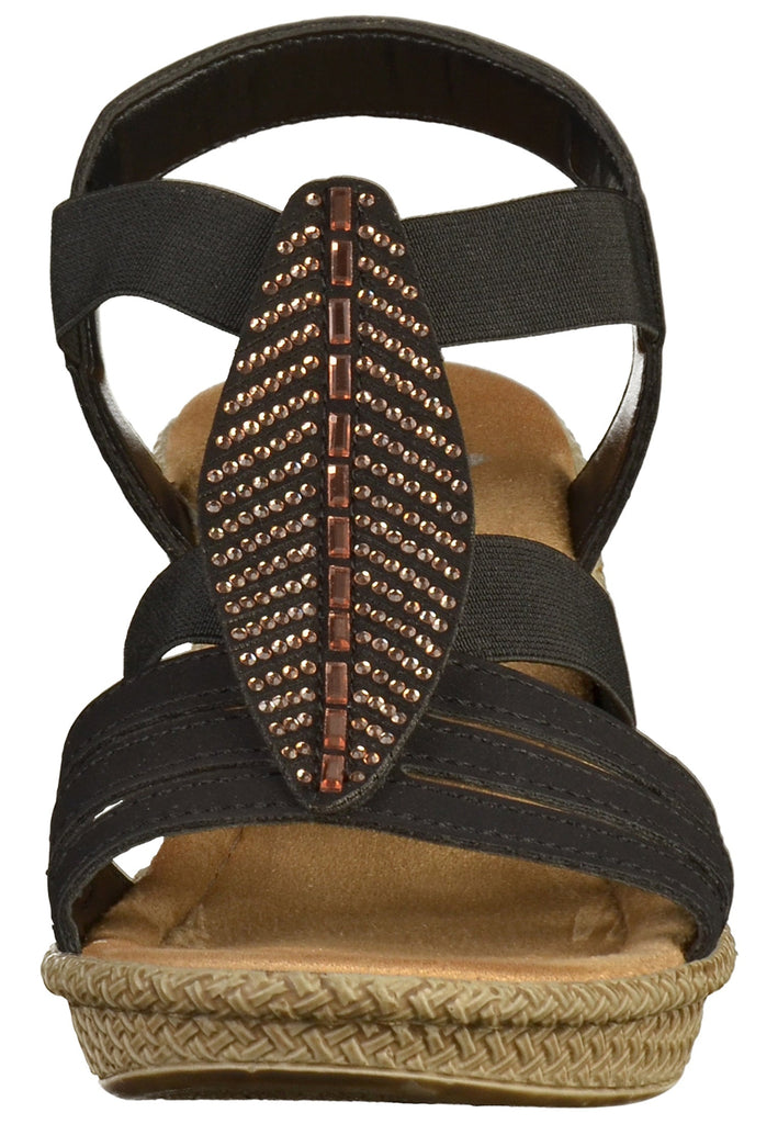 Rieker Sandalen Lederimitat Schwarz