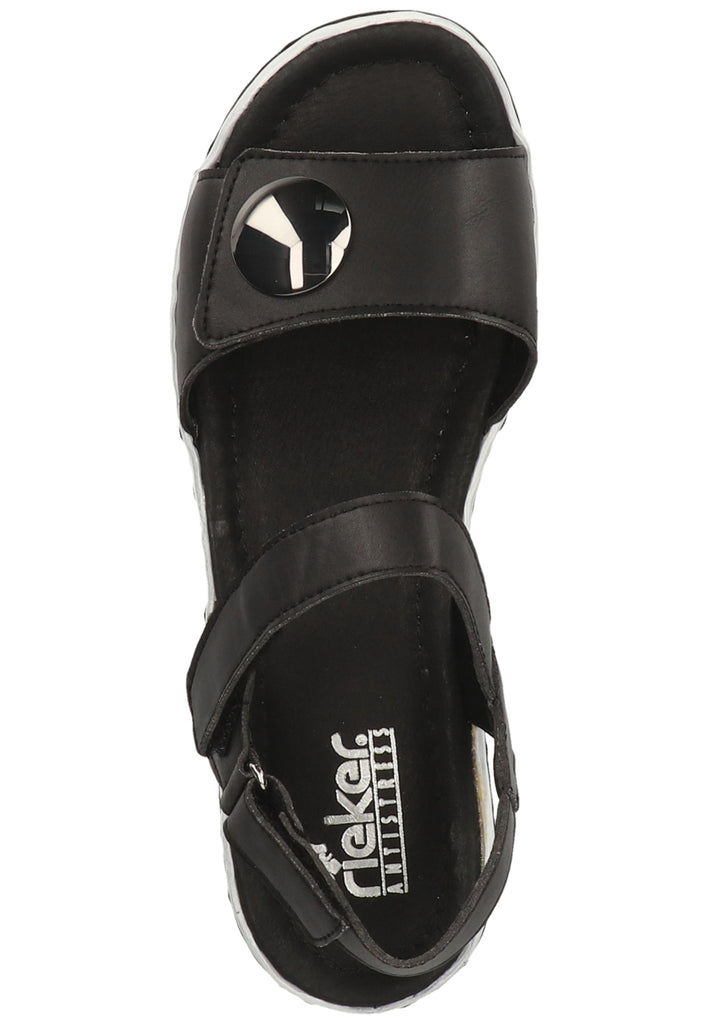 Rieker Sandalen Lederimitat Schwarz
