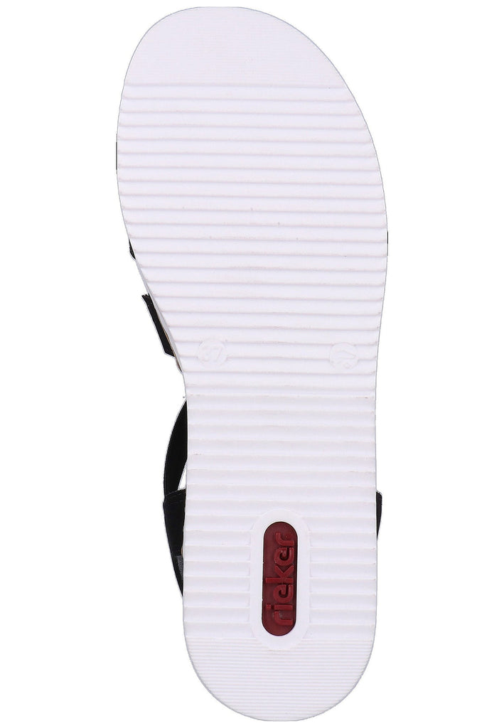 Rieker Sandalen Lederimitat Schwarz