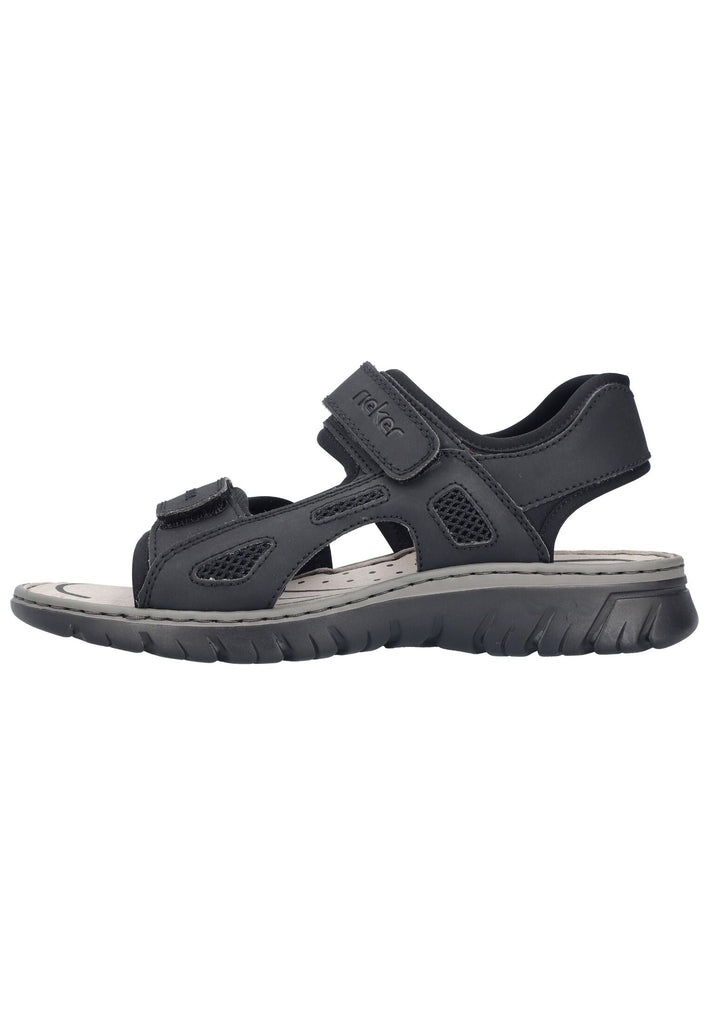 Rieker Sandalen Lederimitat Schwarz/Schwarz