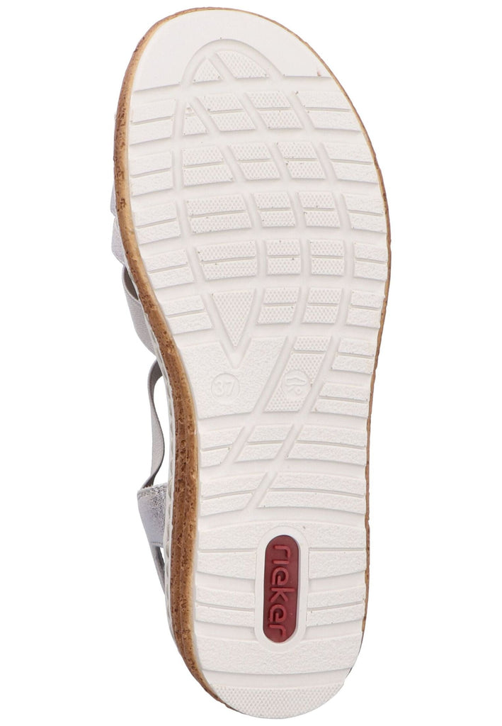 Rieker Sandalen Lederimitat Silber/Blau