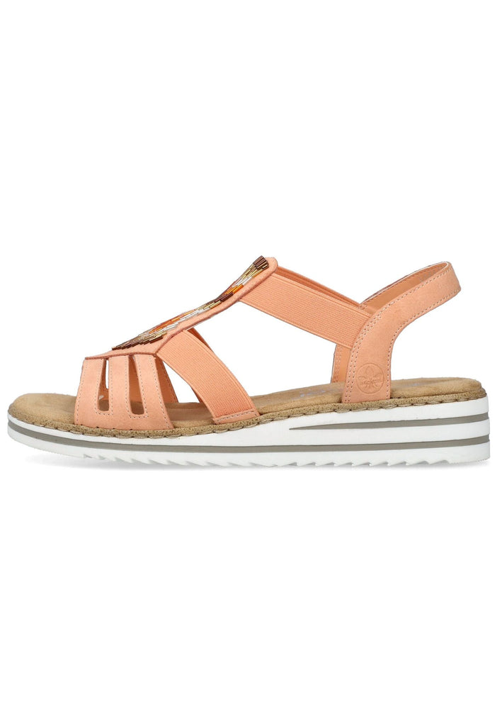 Rieker Sandalen Lederimitat/Textil Peach