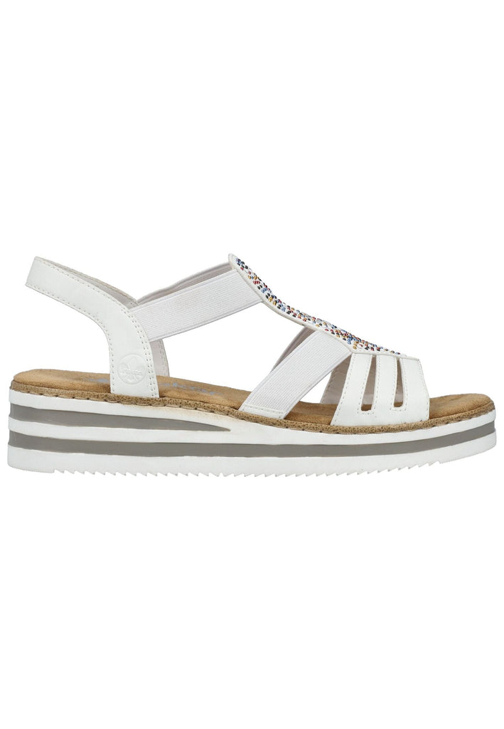 Rieker Sandalen Lederimitat Weiß