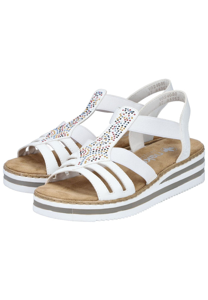 Rieker Sandalen Lederimitat Weiß