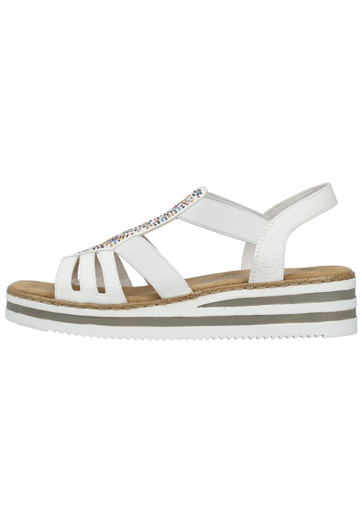 Rieker Sandalen Lederimitat Weiß