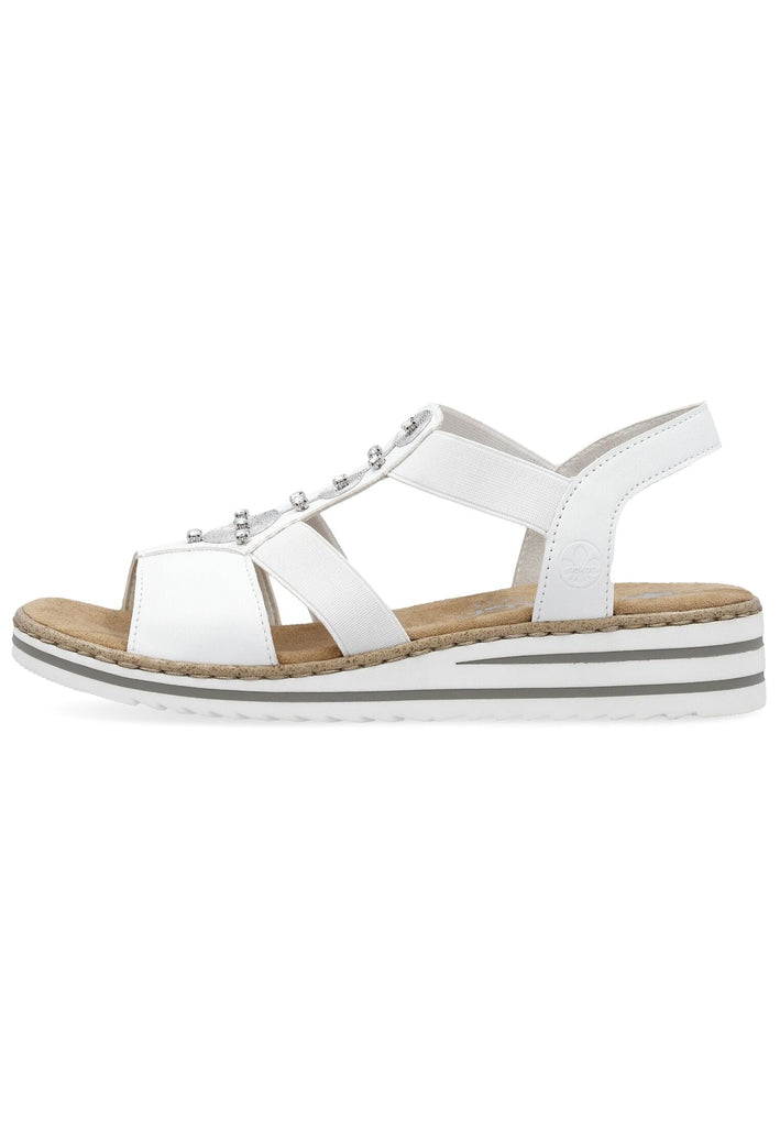 Rieker Sandalen Lederimitat Weiß