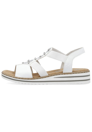 Rieker Sandalen Lederimitat Weiß