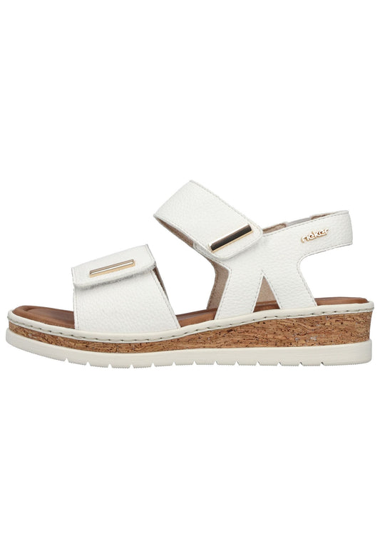 Rieker Sandalen Lederimitat Weiß