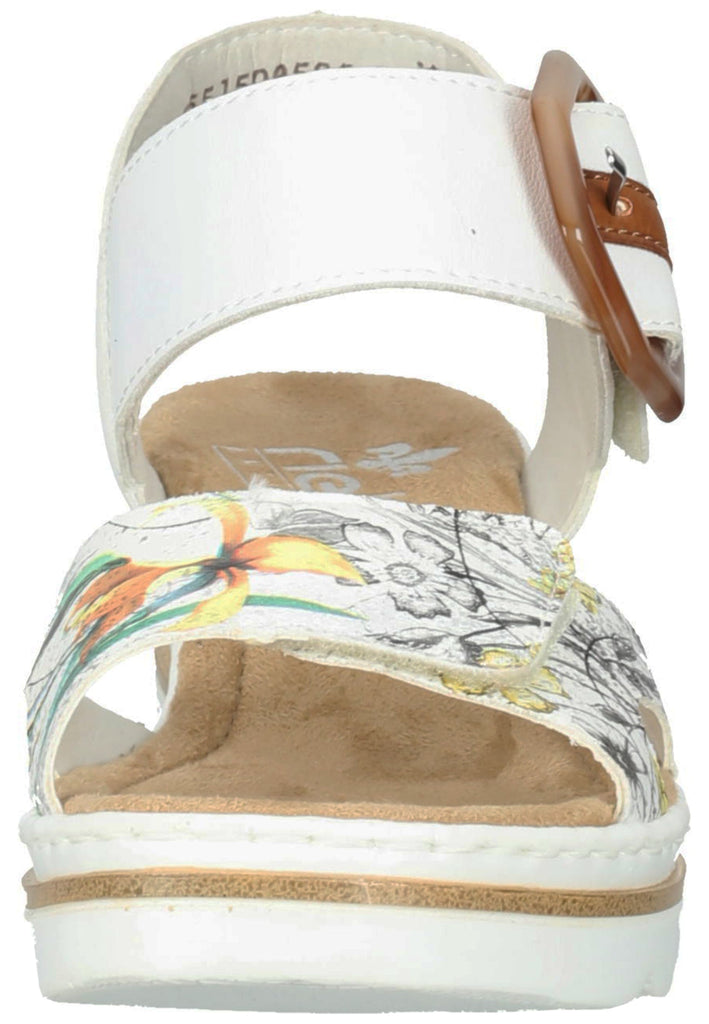 Rieker Sandalen Lederimitat Weiß/Braun