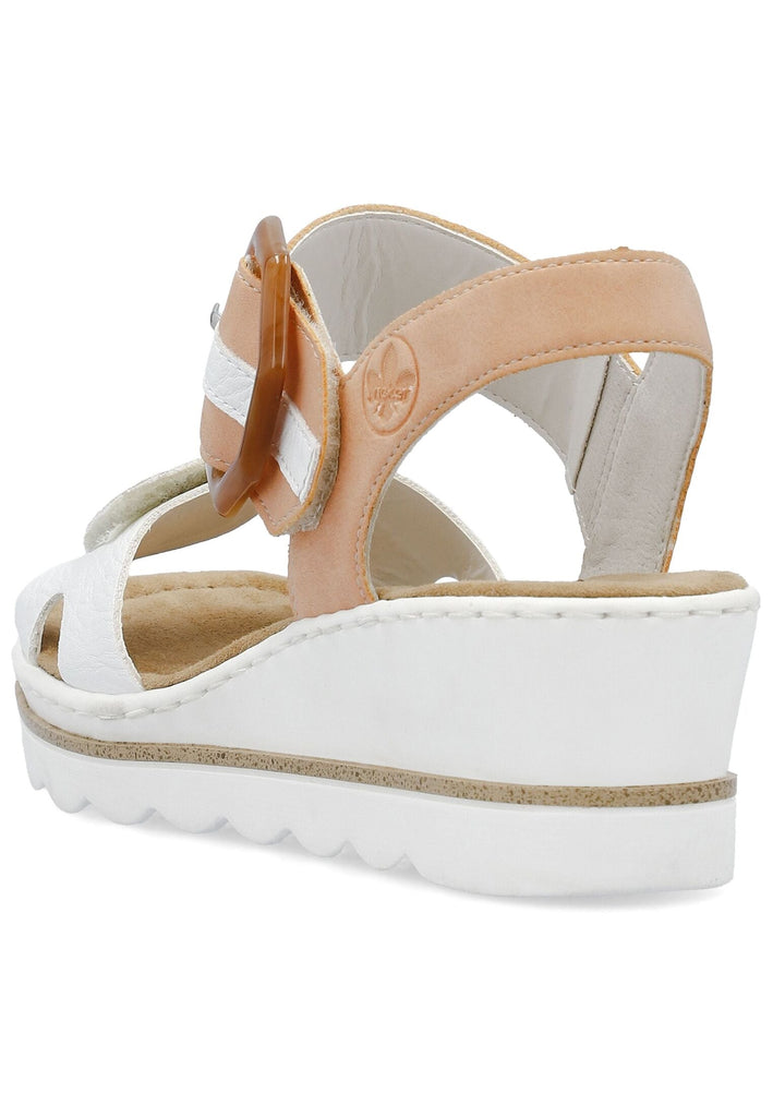 Rieker Sandalen Lederimitat Weiß/Orange
