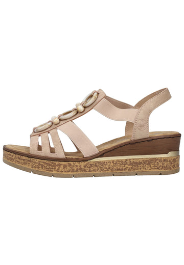 Sandalen Rieker Sandalen Lederimitat Altrosa