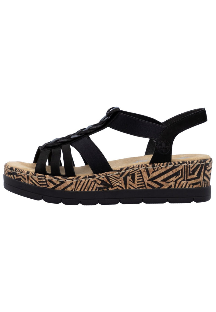 Sandalen Rieker Sandalen Lederimitat Schwarz Kombi