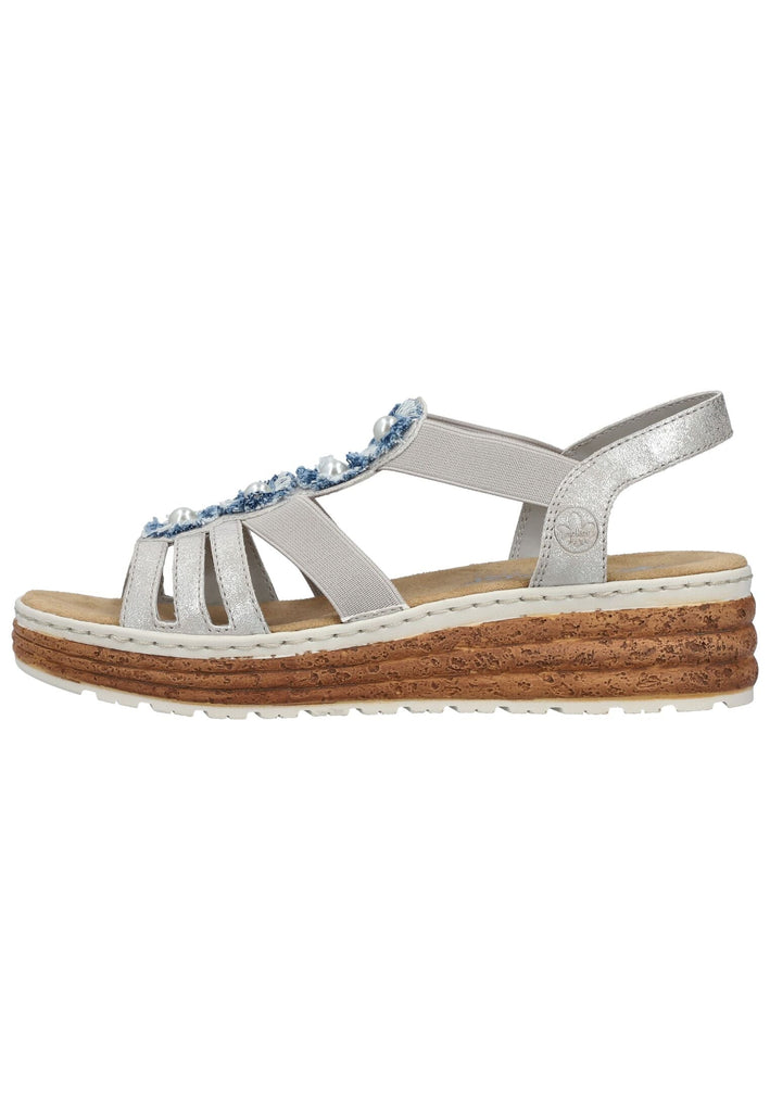 Sandalen Rieker Sandalen Lederimitat Silber/Blau