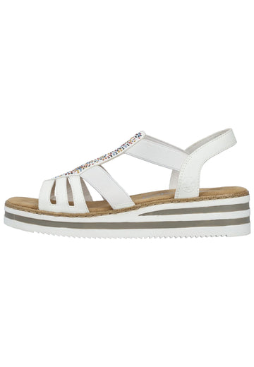 Sandalen Rieker Sandalen Lederimitat Weiß
