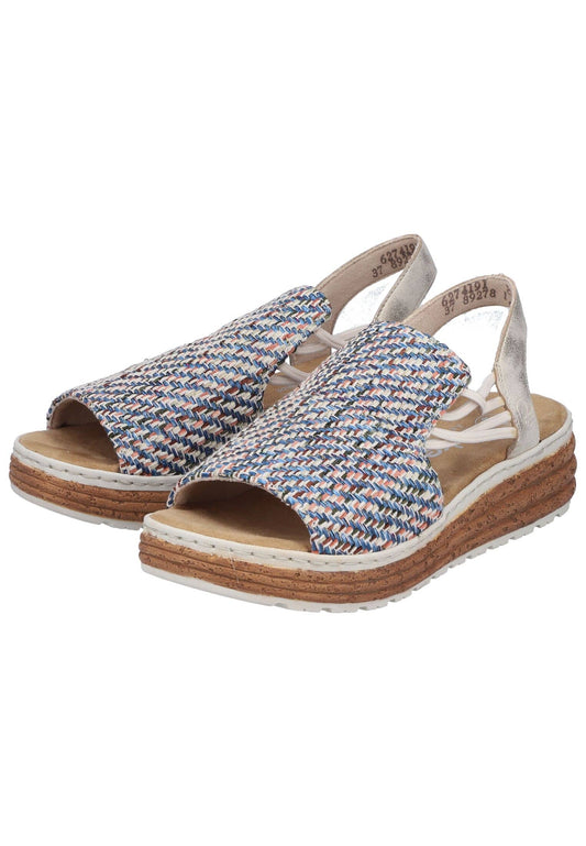 Rieker Sandalen Textil Blau/Beige